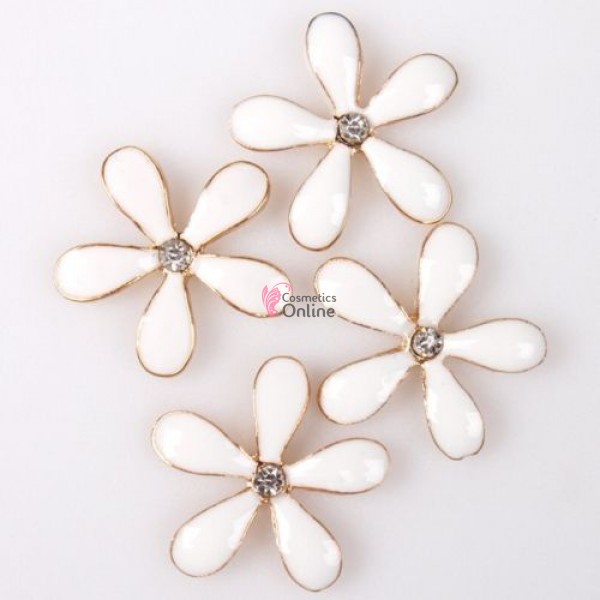 Decoratiuni 3D Metalice 179 Floricele Aurii cu stras